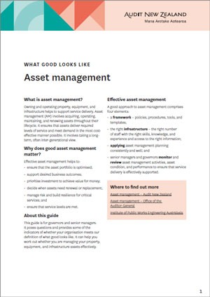 Download the PDF of What good looks like: Asset management