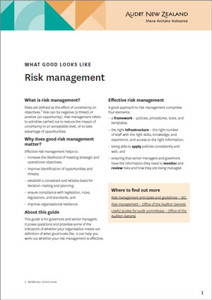 What good looks like: Risk management
