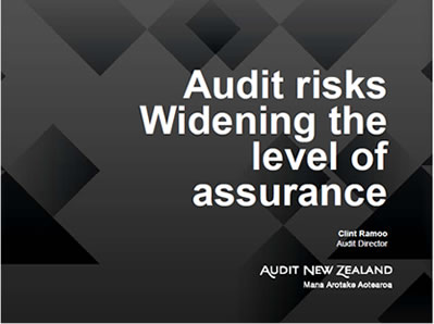 Audit risks widening the level of assurance slide. 