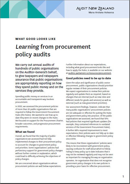 Procurement policy audits